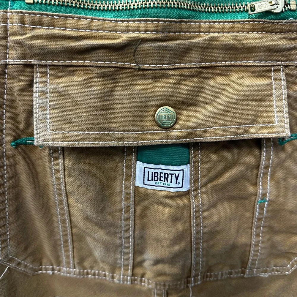 Liberty Sz Large Brown Duck Canvas Bib Overalls Workwear Gorpcore Farm Gardening